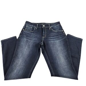 Silver Jeans Co Boyfriend Dark Wash Whiskering Denim Jeans W31 L29 L27101ECF485
